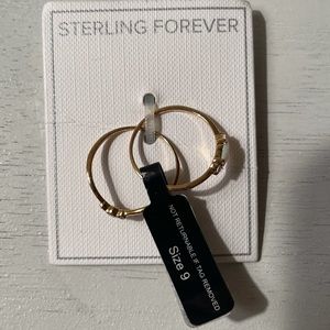 Sterling Forever Stone in Gold Double Ring
